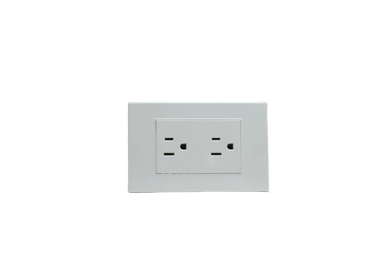 PLACA  CON  CONTACTO  DUPLEX  DE  1.5  MÓDULOS